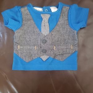 Faux Tie and Vest Shirt